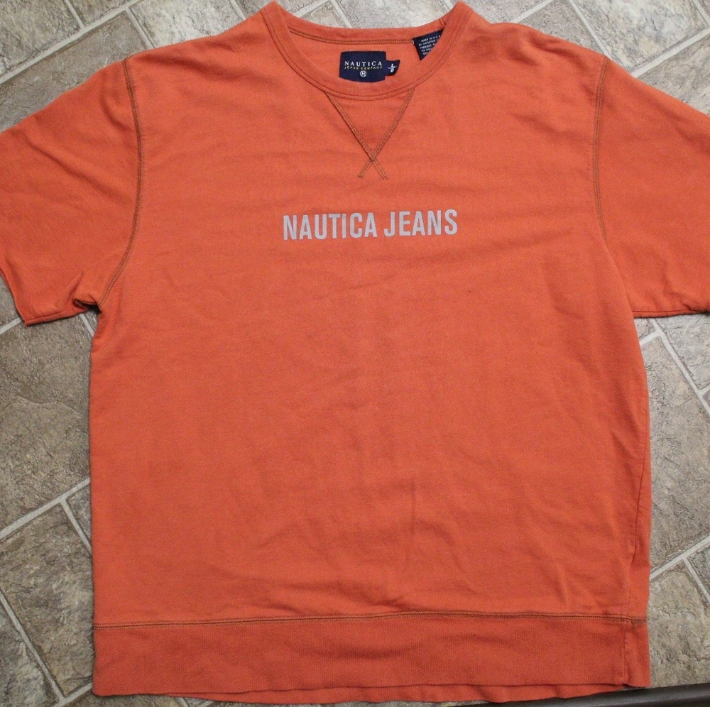 Vintage Nautica Mens Shirt Orange Large